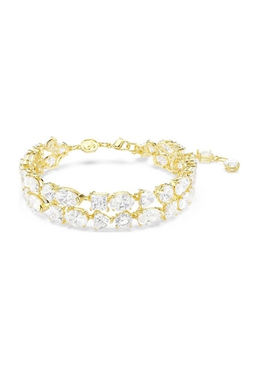 Swarovski Mesmera Bracelet, Mixed Cuts, White, Gold-tone Plated Gold