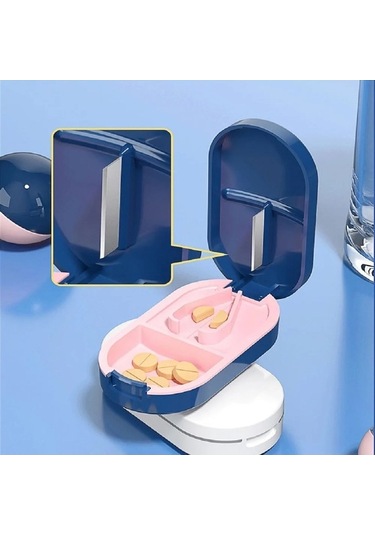 Maoyaya Taşınabilir Hap Kesici Saklama Kutusu İle Hap Kırıcı Çok Renkli Çok Renkli