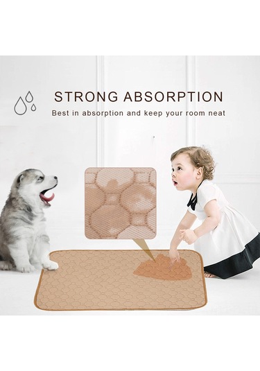 Lemestar Köpekler İçin Yeniden Kullanılabilir Su Geçirmez Emici Pee Pad - Koku Kontrolü, M Büyüklüğü, Bej Renk