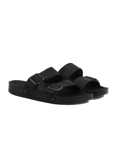 Pierre Cardin Pc-7038 Büyük Numara Rahat Taban Erkek Terlik Siyah