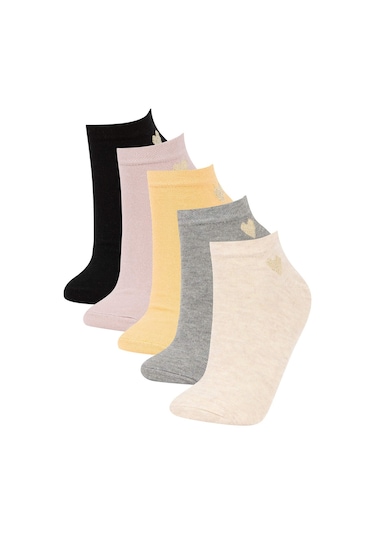 Defacto Kadın 5'li Pamuklu Patik Çorap V5122AZNSKR1 Çok Renkli