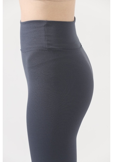 Kadın Fitilli Yüksek Bel Toparlayıcı Tayt Antrasit