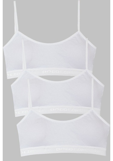 Genç Kız 3'lü Ip Askı Düz Ilk Sütyen Büstiyer Beyaz 10