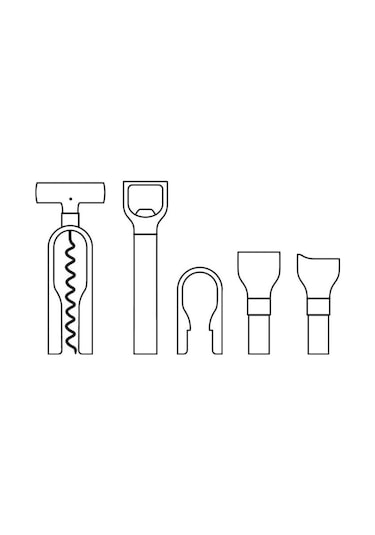 Wmf Baric Sommelier Şarap Tirbüşon Seti 5 Parça Ceviz Ahşap Kutul Gümüş