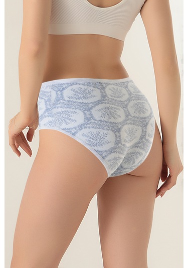 Doremi Yüksek Bel %100 Doğal Pamuk Likralı Rahat Kalıp Kadın Bato Külot Çok Renkli