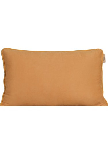 2'li Kadife Dokulu Fitilli Dikdörtgen Kırlent Kılıfı Sarı-557 Sarı