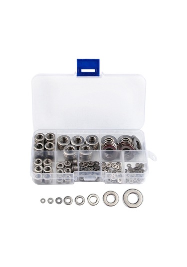 360 Adet 8 Boyut Paslanmaz Çelik Düz Yıkayıcılar Çeşit Gümüş