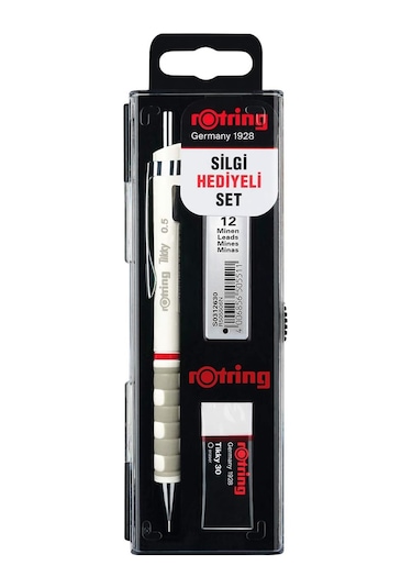 Rotring Tikky Versatil Kalem 0.7 MM Beyaz Okul Seti Uç + Silgi