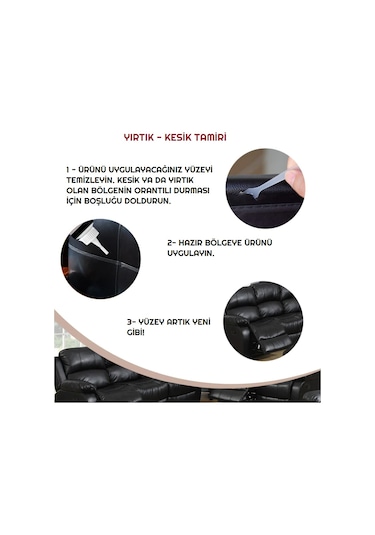Kahverengi 20ml Deri Tamir Bakım Onarım Jeli Koltuk Çatlak Yırtık