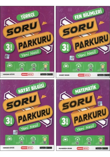 Kırmızı Beyaz 3. Sınıf Soru Parkuru 4 Kitap