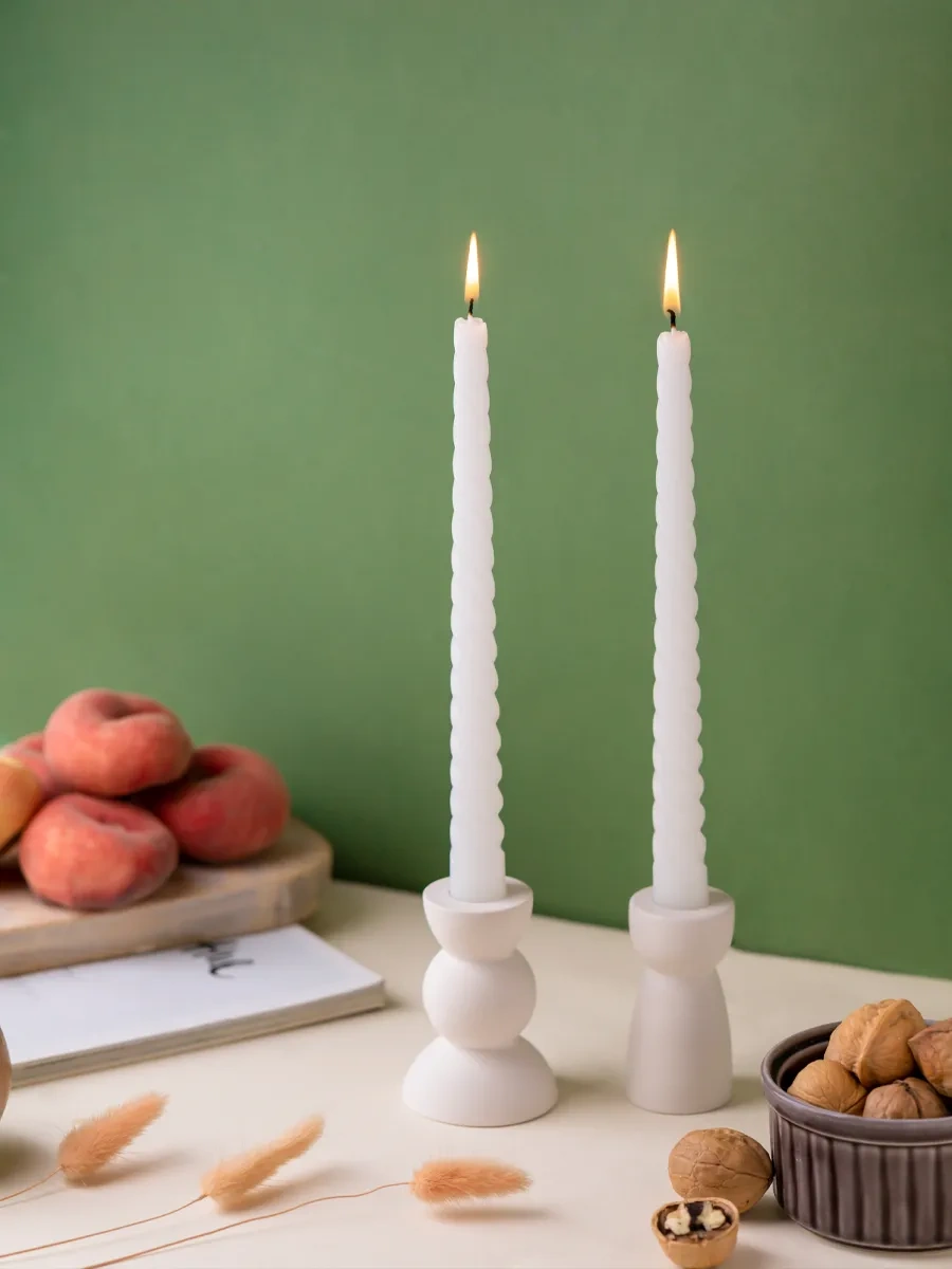 Svetıt' Şamdan İçin Uzun Mumlar, Yüksek, Sofra Ve İç Mekan Dekorasyonu 161588402 Beyaz