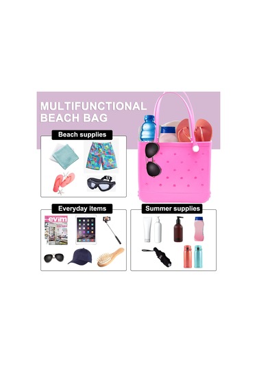 Tenfowee Su Geçirmez Yıkanabilir Plaj Çantası, Dayanıklı Seyahat Çantası, Spor Ve Pazar İçin Pratik El Çantası Yeşil Kirmizi