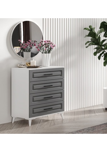 Gözde 6 Kapaklı Komple Mdf Antrasit Yatak Odası