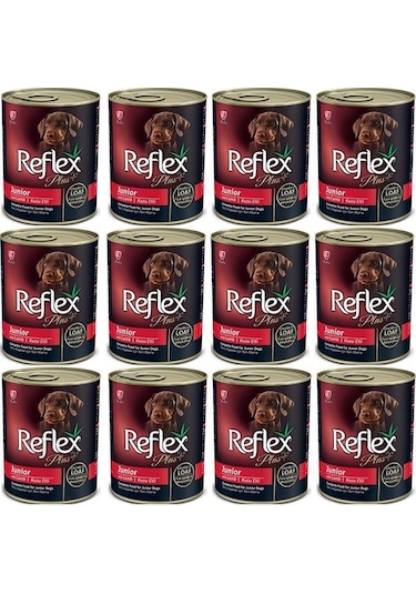 Reflex Plus Kuzulu Parça Etli Yavru Köpek Konservesi 12 x 400 G