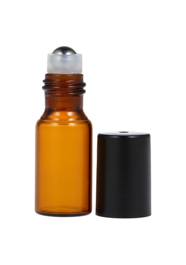 Samdoo 10 Adet 5ml Sarımsı Cam Uçucu Yağ Flakonu - Rulman Topu, Damlaticı Ve Açıcı İçeren Taşınabilir Depolama Siyah