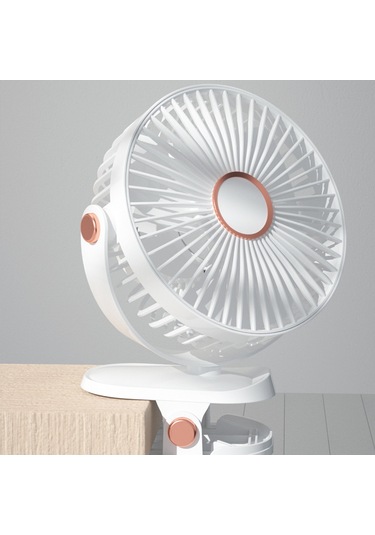Atmosfer Işıklı 6 İnç Masaüstü Klipsli Vantilatör, 6 Hız, Usb Şarj Edilebilir Taşınabilir Vantilatör - Siyahımsı Yeşil Siyahımsı Yeşil