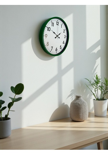 Zentime 36 Cm Yeşil Dekoratif Duvar Saati çok Renkli