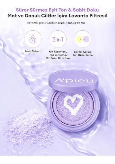 Missha Apieu Waterlock Tone Up Sun Cushion Lavender SPF50+Pa++++ 13 G