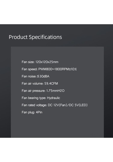 Didadodo Zeagınal 120mm Rgb Hidrolik Yataklı Soğutucu Fan - Sessiz, Yüksek Hava Akışı Sürdürülebilir Performans