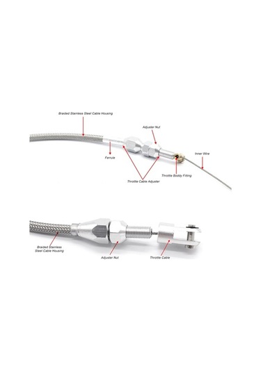 Novahub Ls Motor Gaz Kelebeği Kablosu 36 Inç Paslanmaz Çelik Örgü, Ls1 4.8 5.3 5.7 6.0 İçin Kolay Montaj Yedek