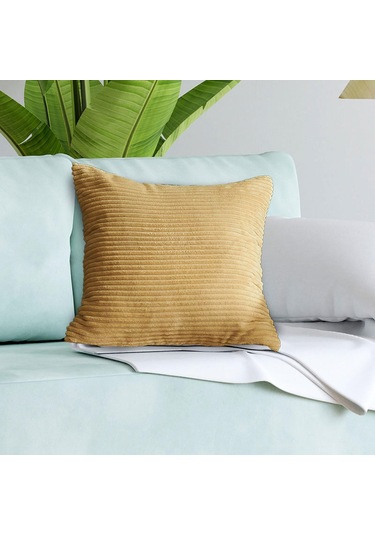 Suntek Kadife Yastık Kılıfı Kare 45x45 Cm Kanepe Otel Yatak Sarı