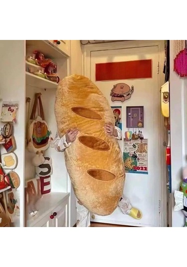 Suntek Ekmek Şeklinde Peluş Yastık 3d Yumuşak Bel Desteği Turuncu