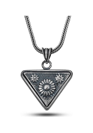 Kenpazar Gümüş Güneş Motifli Cevşen Kolye Çok Renkli