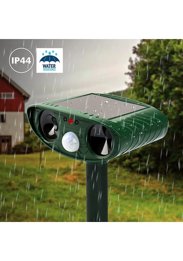 Tenfowee Yeşil Güncel Sürüm Güneş Enerjili Ultrasonik Hayvan Kovucu - Fare, Kuş, Haşere İçin Entegre Işık Ve Entegre Sensörlü Korumalı Alet