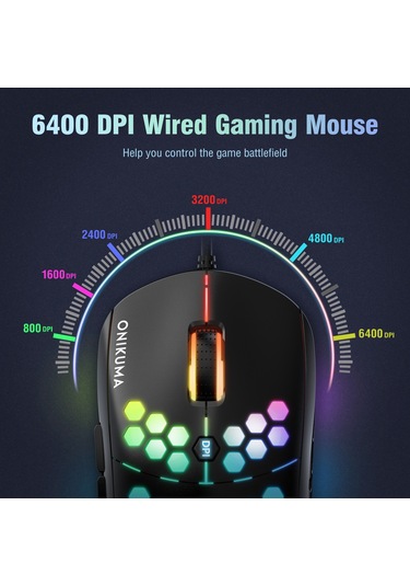 Onikuma CW903 RGB Aydınlatmalı Kablolu Optik Oyuncu Mouse