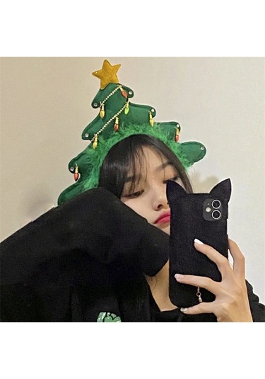 Noel Kafa Bandı Noel Ağacı Kafa Bandı Yeşil Saç Halkası Tatil Partisi Kostümü Saç Aksesuarı Kadınlar Kızlar İçin, 24,8 21 Cm Çok  Renkli