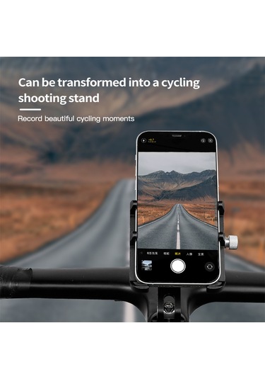 Mufunye Alüminyum Bisiklet Telefon Tutucu, Dönen Tip, 55-100mm Genişlik Ayarı, Direk Üstü Montaj, Gps Uyumlu Siyah