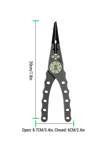 Jeehugo Alüminyum Çelik Işıklandırmalı Balıkçı Pensi - Çizgı Kesme, İğne Çıkarma, Taşınabilir Multifonksiyon Alet Kırmızı/gri/mavi