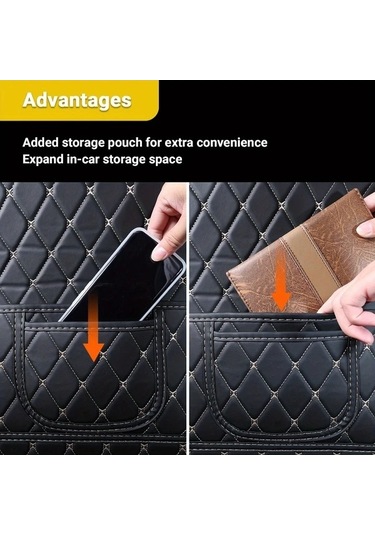 Pazly 1 Adet Kırmızı Araç Koltuğu Koruyucu Depoluklu Anti-kick Mat Lexus Gx470 2002-2009