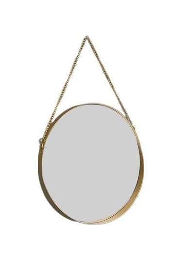 Pazly Yuvarlak Yatak Tarzı Suntek İskandinav Duvar Banyo Aynası İp Altın