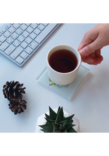 Decorita Cam Bardak Altlığı Perfect Match 4'lü Takım 10 x 10 CM Çok Renkli