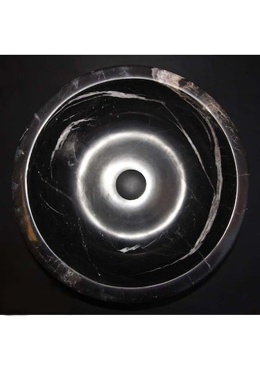 Toros Siyah Mermer Yuvarlak Lavabo