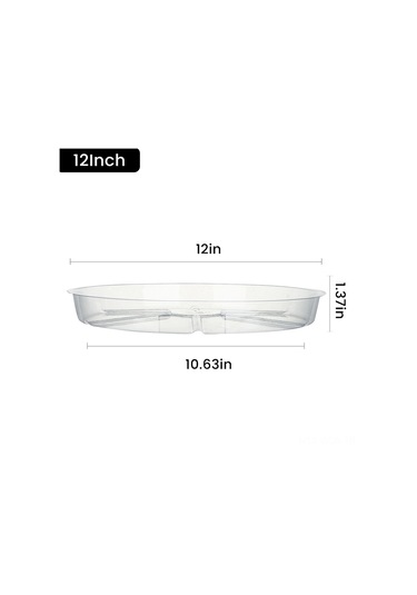 Neevoyu 4 Adet 30 Cm Çap Şeffaf Plastik Bitki Tepsisi - Su Taşması Önleyici, İç/ Dış Kullanım, Derin Tasarım, Uv Dayanıklı