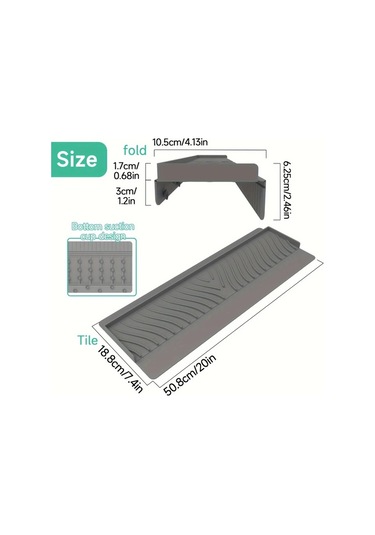 Willowhaven Siyah 20x7.4 Inç Emişli Katlanır Banyo Mutfak Splash Koruyucu Siyah