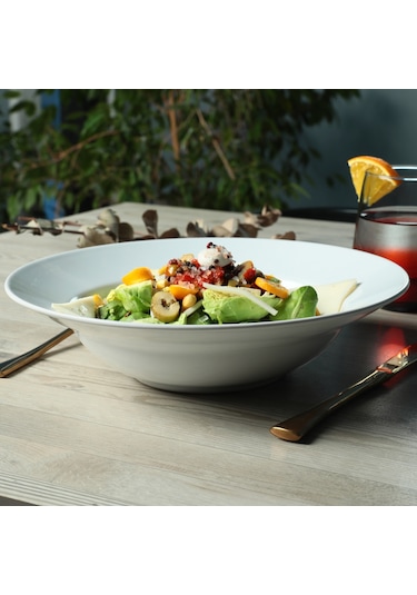 Keramika Beyaz Delta Makarna Tabağı 26 Cm