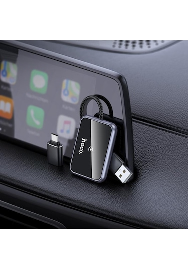 Hoco Hu1 Araba Kablosuz Carplay Adaptörü Gri