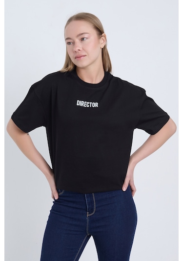 Velvoria Unisex Oversize Siyah Director T-shirt