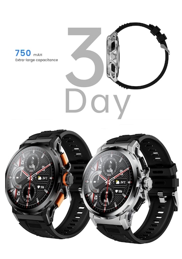 Kalobee SK43 1.65" 48 MM Amoled Ekran Akıllı Saat + 3 Kordon (İthalatçı Garantili)