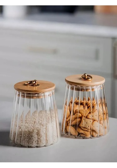 Lınmu Bambu Kapaklı Cam Kavanoz, Saklama İçin 331341142