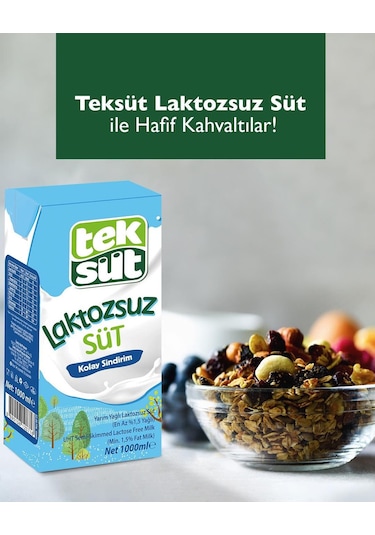 Teksüt Yarım Yağlı Süt 1 Lt X 6 Adet
