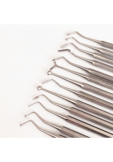 Çift Uçlu Paslanmaz Çelik Amalgam Plastik Dolum Spatulası