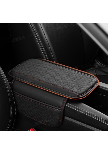 Gri Seametal Araba Kol Dayama Minderi Merkezi Konsol Kutusu Ped Koruyucu Kaymaz Yumuşak Yan Depolama Cepler Kapak Araba Aksesuarları