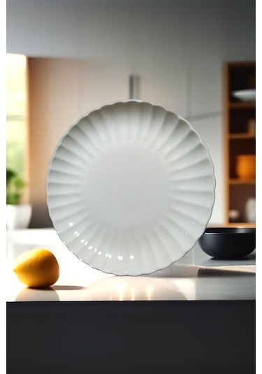 Kütahya Porselen Bone Luz Form Pasta Takımı 6 Parça 21cm Beyaz Bnlzf21dus600 Beyaz