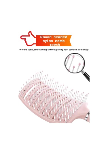 Pembe Profesyonel Kavisli Havalandırmalı Fırça, Hava Yastıklı Tarak, İçi Boş Tarak Masaj Tarakları, Kadınlar/erkekler İçin Hızlı Kuruyan Şekillendirici Masaj Saç Fırçası En Iyi Kalite Pembe