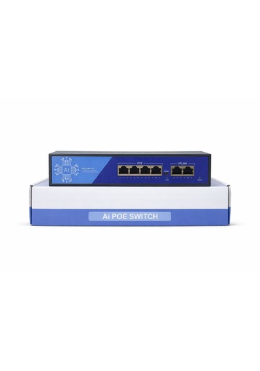 3dcool 3d-psf04-fg 6 Port Kamera Poe Switch 4xpoe 2xuplink Full Gigabit 65w 250mt