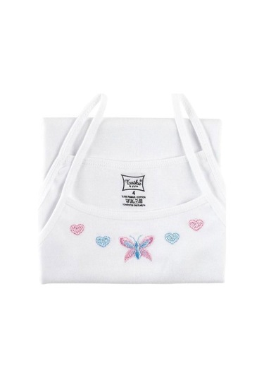 Tutku İç Giyim Kız Çocuk İp Askılı İşlemeli Atlet 6 Lı Paket Beyaz